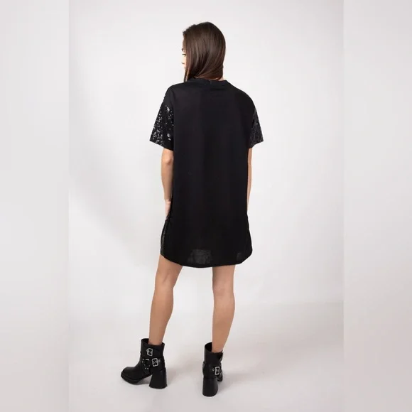 Simply Southern Sequin Heart Dress for Women in Black - Picture 6 of 9